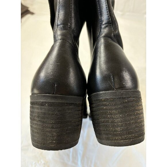 Tara M Devon Zip Up Two Button Black Leather Boots Womens Size 10 - Picture 10 of 11